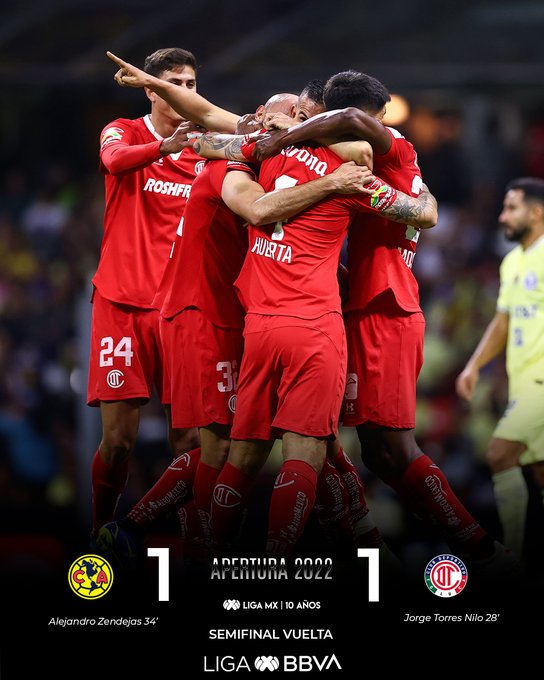 Toluca se mete a la Final del Apertura 2022, eliminando al América.