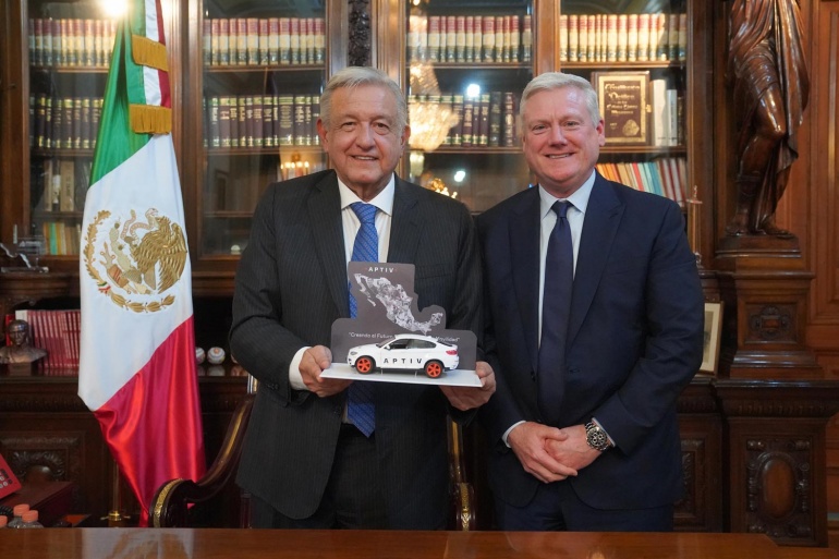 AMLO recibe a comitiva de Aptiv; darán continuidad a inversiones en el país