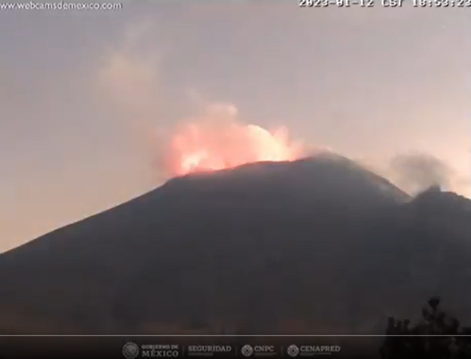 Impresionante explosión del volcán Popocatépetl