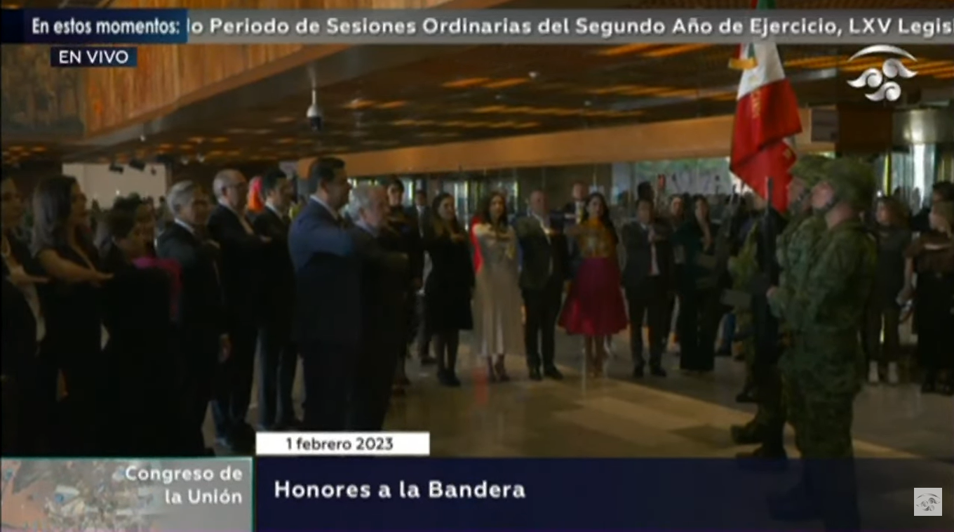 Ejército Mexicano participa en acciones cívicas durante la ceremonia de inicio del segundo periodo ordinario de sesiones