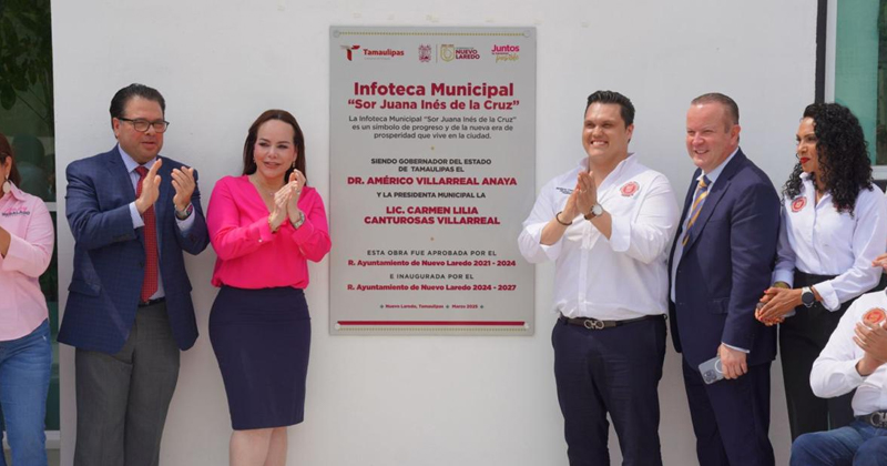 Inaugura Carmen Lilia Canturosas y Congreso local infoteca “Sor Juana Inés de la Cruz”, un legado para la educación y la cultura de Nuevo Laredo
