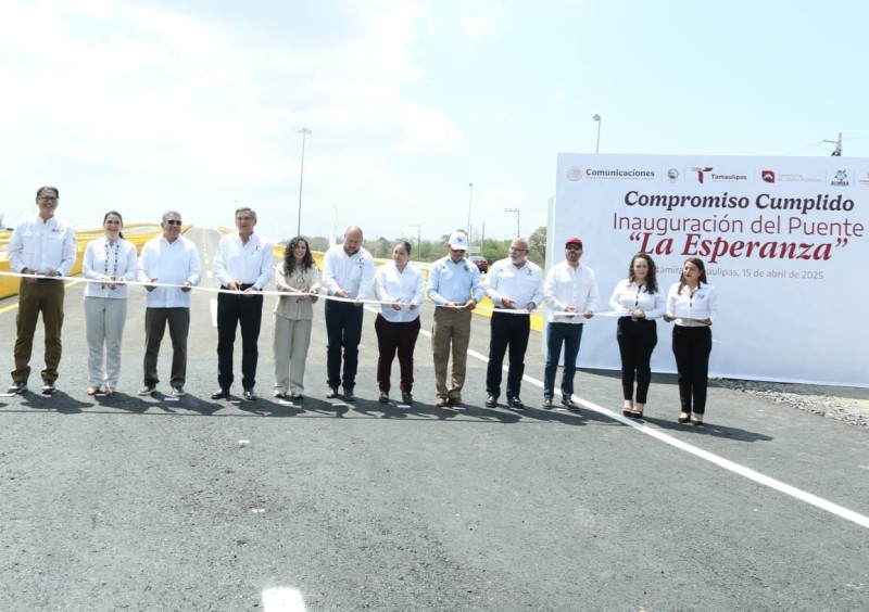 Inaugura el nuevo puente “La Esperanza”, en Altamira; obra rescatada por Gobierno de AVA