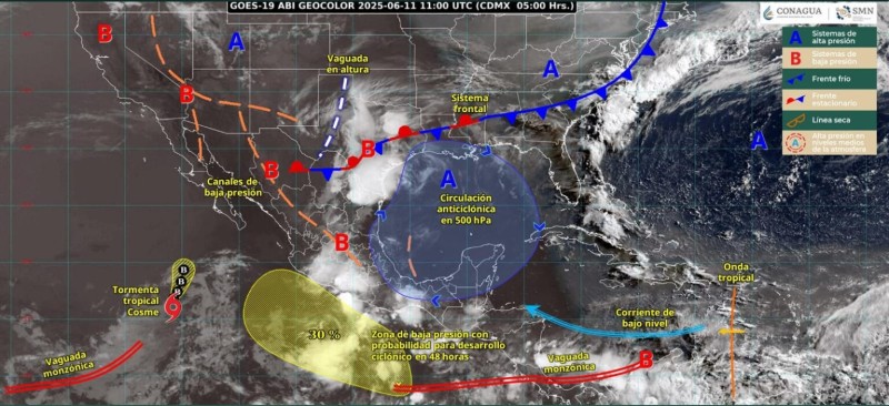 Prevén lluvias para este miércoles