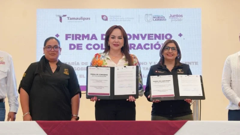 Carmen Lilia Canturosas lidera agenda ambiental en Tamaulipas; firma acuerdo con Seduma