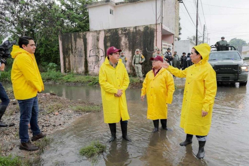 Mónica Villarreal supervisa zonas afectadas por lluvias y refuerza acciones de apoyo a ciudadanía de Tampico