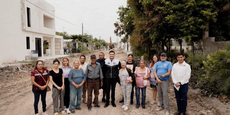 Avanza la pavimentación en la colonia Expofiesta Oriente de Matamoros