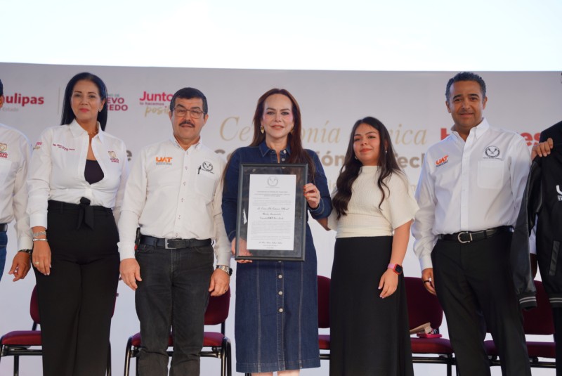 Carmen Lilia Canturosas y Rector de la UAT fortalecen infraestructura educativa