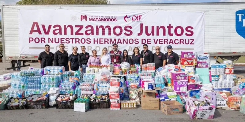 DIF Matamoros entrega víveres para damnificados de Veracruz