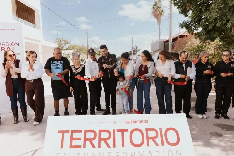 Beto Granados inaugura obra de pavimentación en la Colonia Expofiesta Oriente de Matamoros