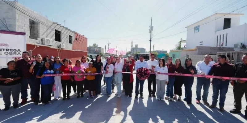 Alcaldesa Carmen Lilia Canturosas transforma colonia Los Olivos con más de 14 millones de pesos en obras de repavimentación en Nuevo Laredo, Tamaulipas