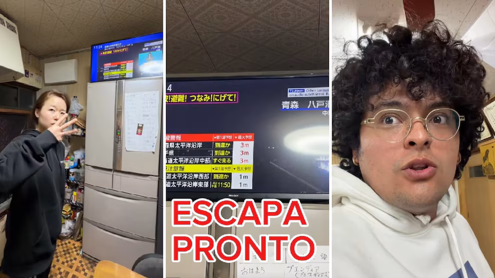 Mexicano se vuelve viral al vivir su primer sismo y tsunami en Japón: “No me voy a morir encuerado”