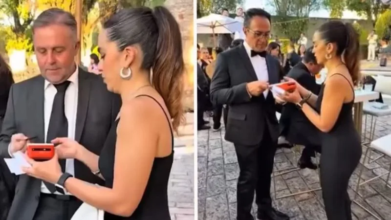 ¡Adiós mesa de regalos! Novios ofrecen terminal bancaria a sus invitados en la boda para pagar su obsequio