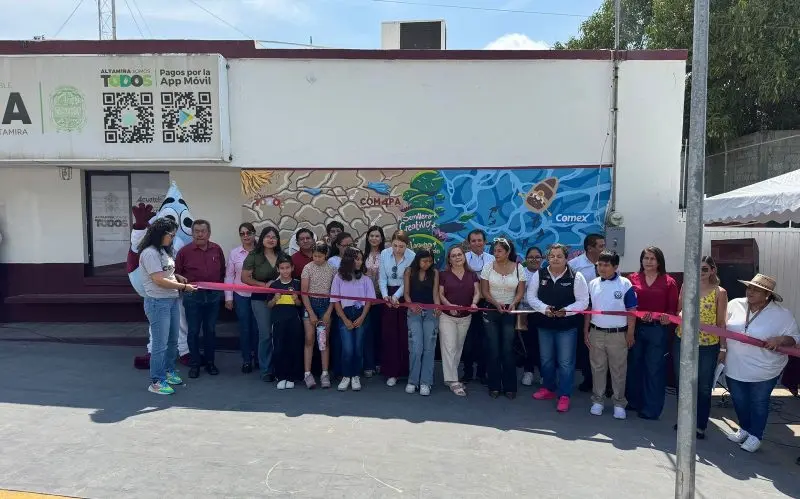 Inauguran mural “Mi Laguna Champayán es Vida” en la planta potabilizadora Hidalgo
